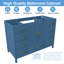 Base de meuble-lavabo 48 po avec 2 portes doubles à fermeture douce et 9 tiroirs lisses-132915562-132915563