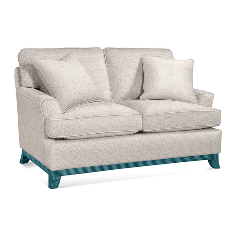 Oaks Way Loveseat, White Textured Performance; 0865-91, Havana Finish