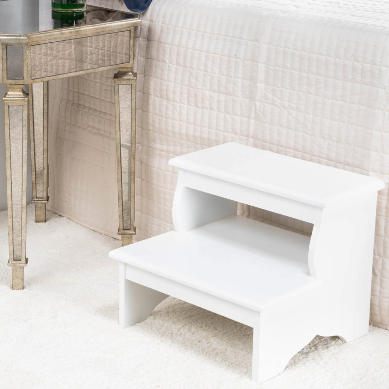 Plantation 2-Step Wood Step Stool, White