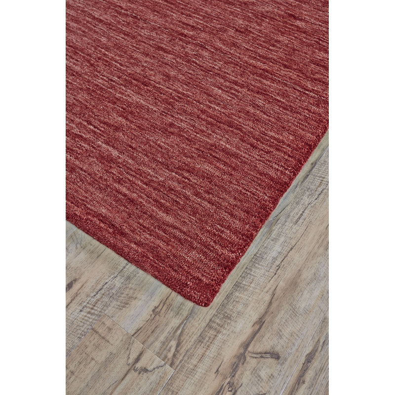 Tapis rouge en laine Yarel, Tapis de couloir 2 pi 6 po x 8 pi