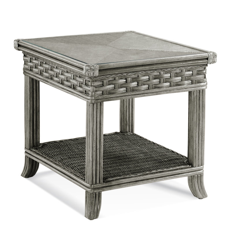 Somerset Glass Top End Table, Greystone