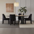 Chenille, ensemble de 4 chaises de salle à manger rembourrées sans table)