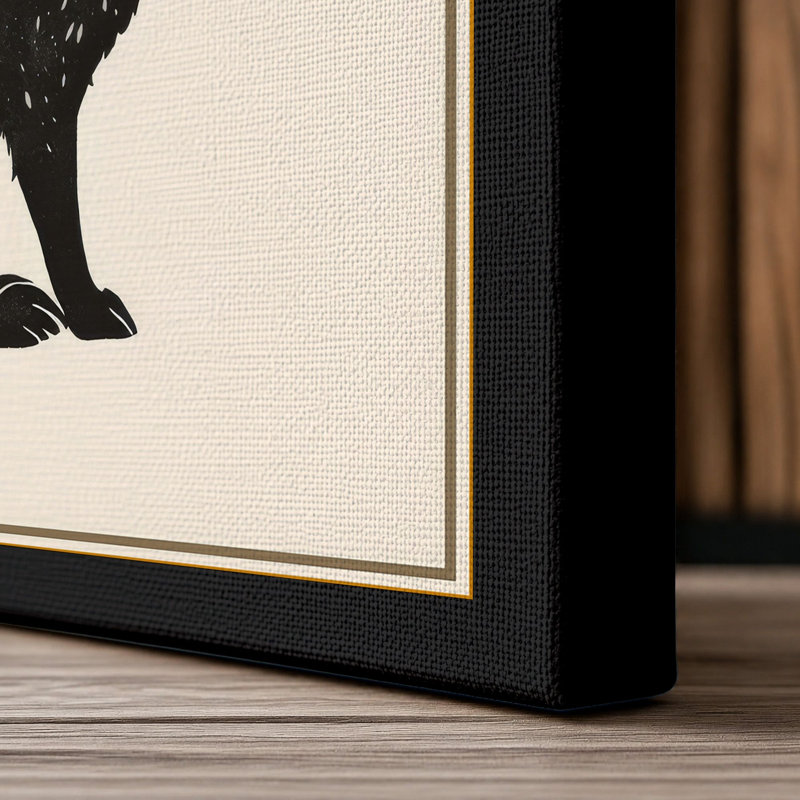 Rabbit in Silence Minimalist - Wrapped Canvas, 18x12 - 45.7 x 30.5 cm, Black Border