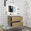 Meuble-lavabo simple avec plateau en résine Teriann-101831965