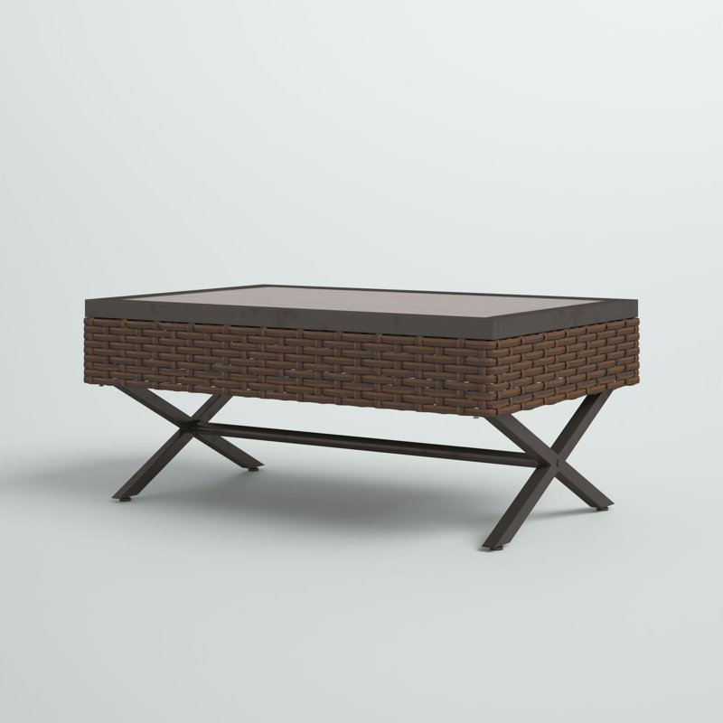 Boydston Rectangular Metal Outdoor Coffee Table , 33.4'' in. W 22'' in. D