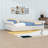 Queen Upholstered Daybed with Built-In LED Light Strips-1722878823
