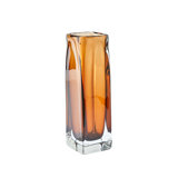 Wide Square Tower Vase-Dark Amber