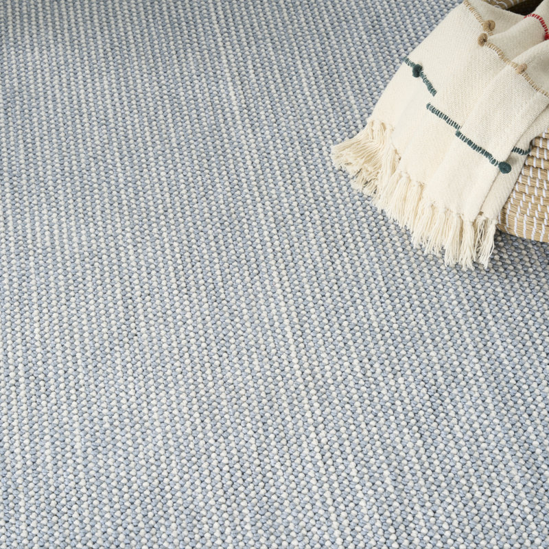 Tapis d'intérieur ivoire à texture naturelle 7 pi 10 po x 9 pi 10 po Nourison, Rectangle 7 pi 10 po x 9 pi 10 po, Ivoire/bleu