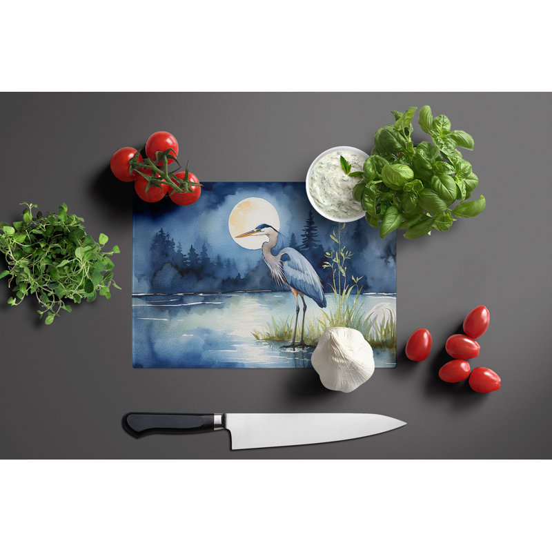 Planche à découper en verre Blue Heron