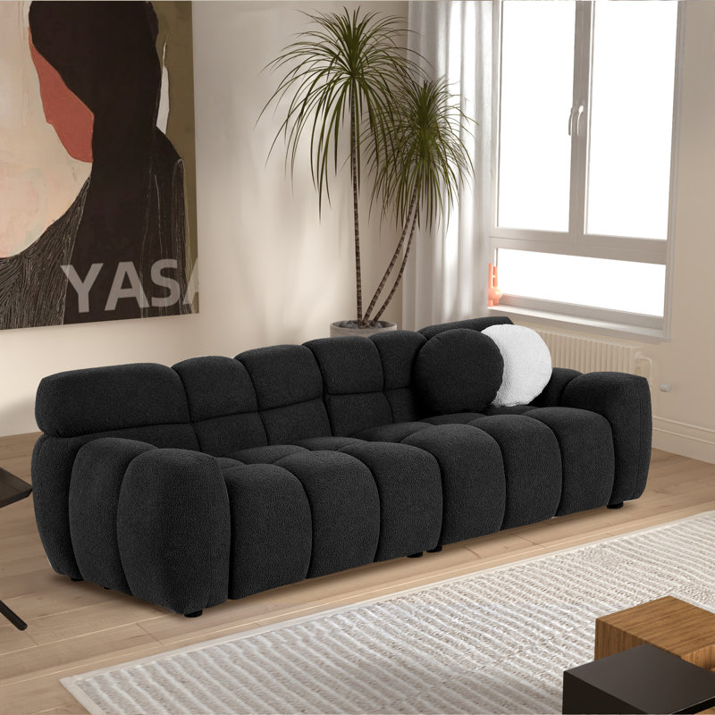 Canapé Kieayla de 86,61 po Boucle, Noir