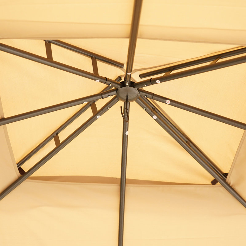 Grand pavillon de jardin extérieur avec 2 cadres en acier ventilé et à toit ouvrant, pour rideaux de jardin 10 pi x 12 pi, toit, pelouse, cour arrière