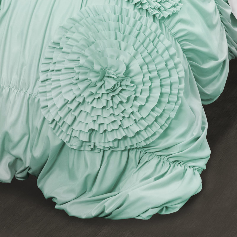 Serena Microfiber Traditional Comforter Set, Twin XL Comforter + 1 Standard Sham, Aqua