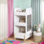 Bibliothèque pour enfants en forme d'ours avec tableau noir, bibliothèque en bois à 3 niveaux et organisateur de jouets pour salle de jeux, chambre de bébé (blanc)