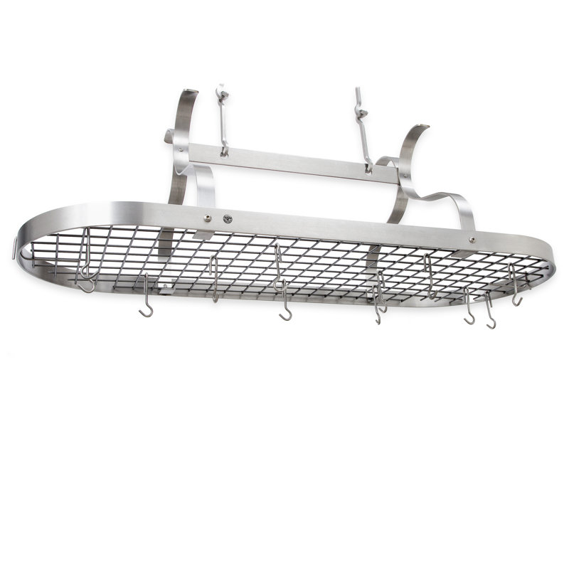 Handcrafted Hanging Pot Rack, Stainless Steel