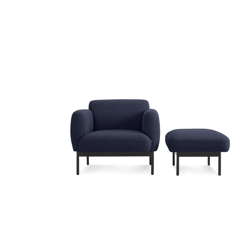 Puff Puff Ottoman, Black, Maharam Meld in Panda