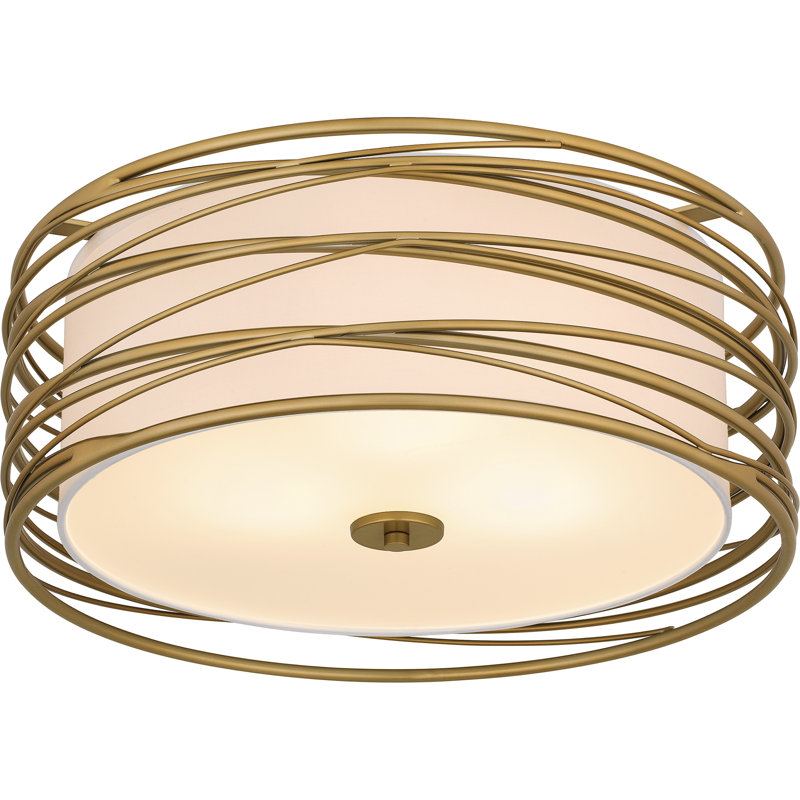 Amberlea 3-Light Light Gold Semi-Flush Mount Light