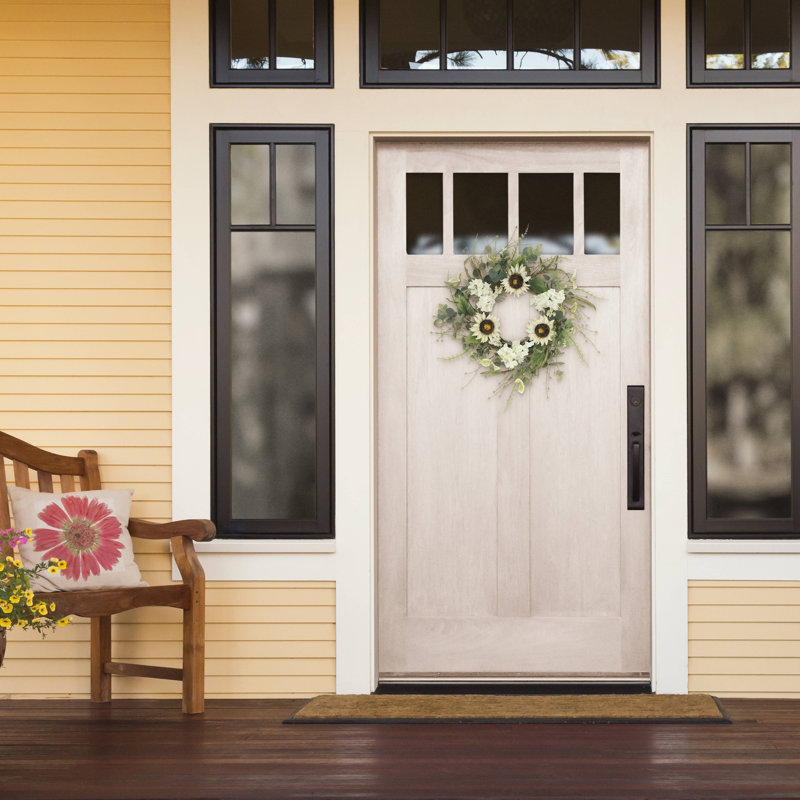 24" Artificial Sunflower And Hydrangea Floral Spring Wreath