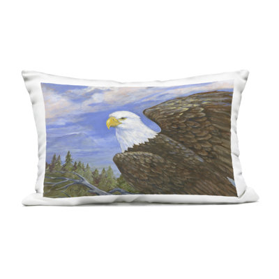 Eagle Overlook from Tree Top Design by Paul Brent Outdoor Printed Pillow