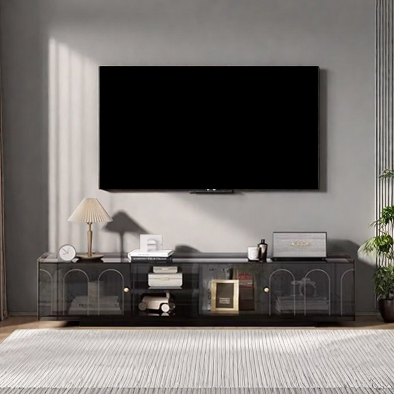 Meuble télé en acrylique Creative Design Sense, H 19,68 po x L 70,86 po x l 15,74 po, Noir