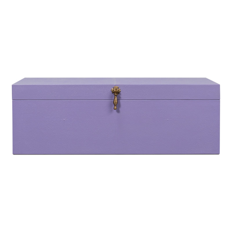Shagreen 3 Piece Leather Accent Set, Purple