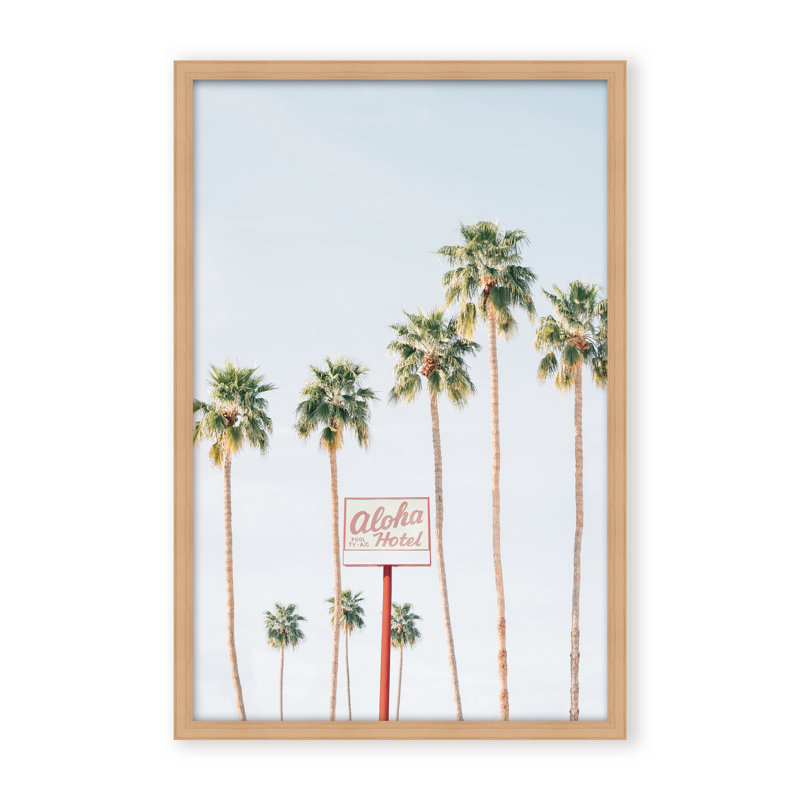 Coastal Retreat Aloha Hotel by  - Picture Frame Photograph on Paper, 24" H x 16" W x 1.125" D, Beige, Framed Matted Print