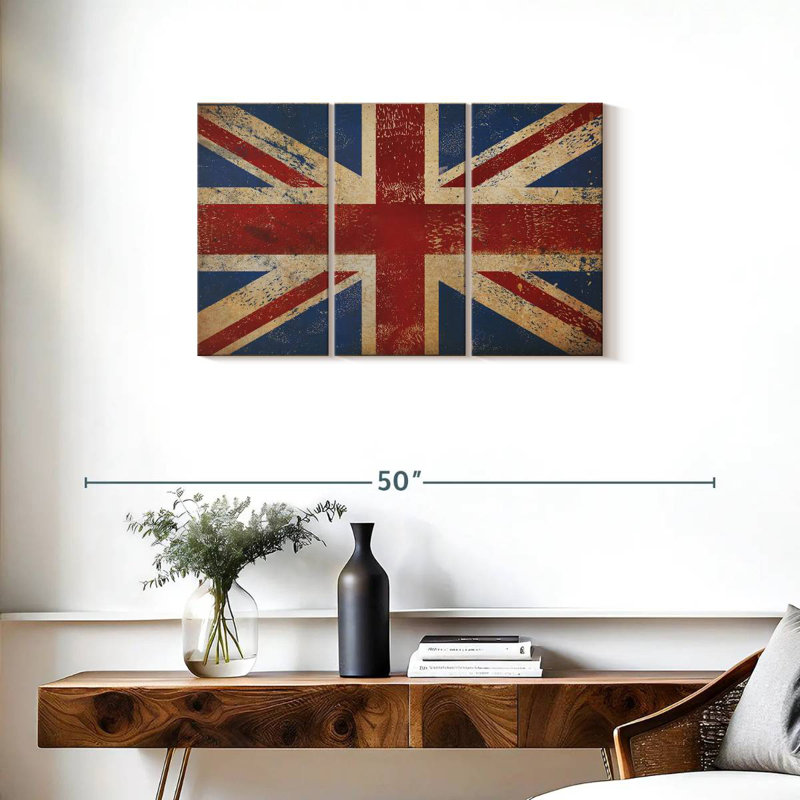 Borges Grunge Union Jack, 20" H x 33" W