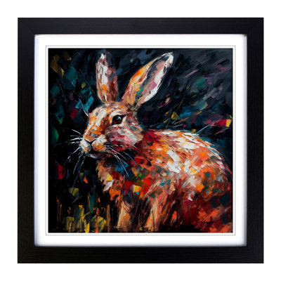 Rabbit Palette Knife No.2 - Single Picture Frame Print on Wood