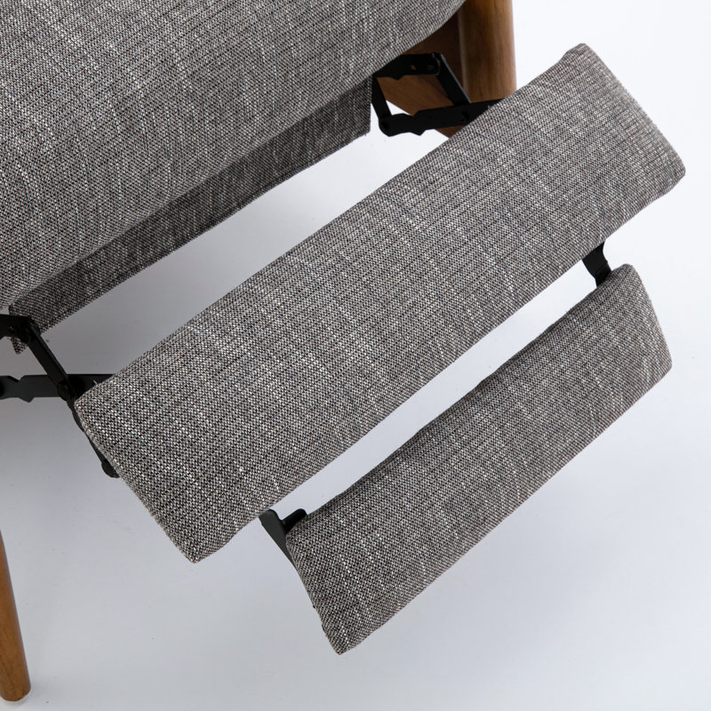 Williamsport Wood Arm Push Back Recliner In Performance Fabric - Ashen Grey - Set Of 2, Gray Polyester