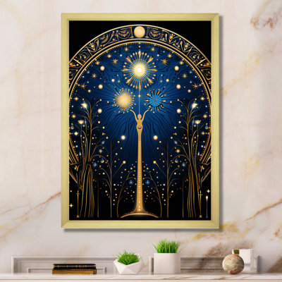 Blue And Gold Astrology Portal - Astrology Wall Art