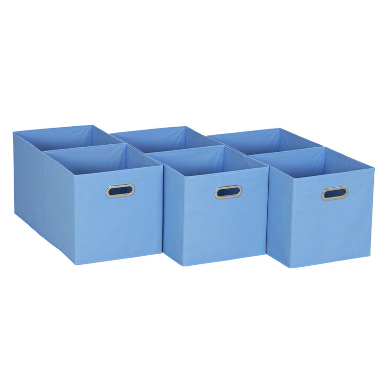Bacs de rangement ouverts en tissu, Bleu