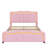 Sleek Curved Design Upholstered Platform Bed-114346597-114346598