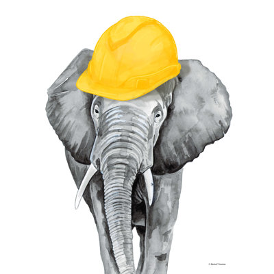 Construction Elephant - peinture sur toile tendue