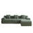 114" Corduroy Upholstered Sectional Sofa with Throw Pillows-120853856