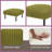 Corduroy Ottoman Footstool with Wooden Legs, Soft Padded Seat Footrest for Living Room Bedroom-1351660782