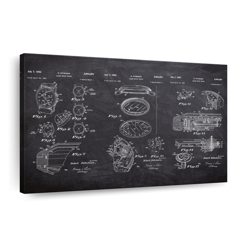 Réveil-matin alarme sur toile, H 32 po x l 48 po x P 1,25 po
