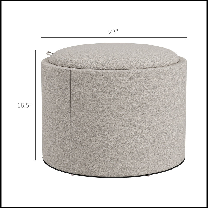 Table basse ronde avec repose-pieds avec plateau rabattable
