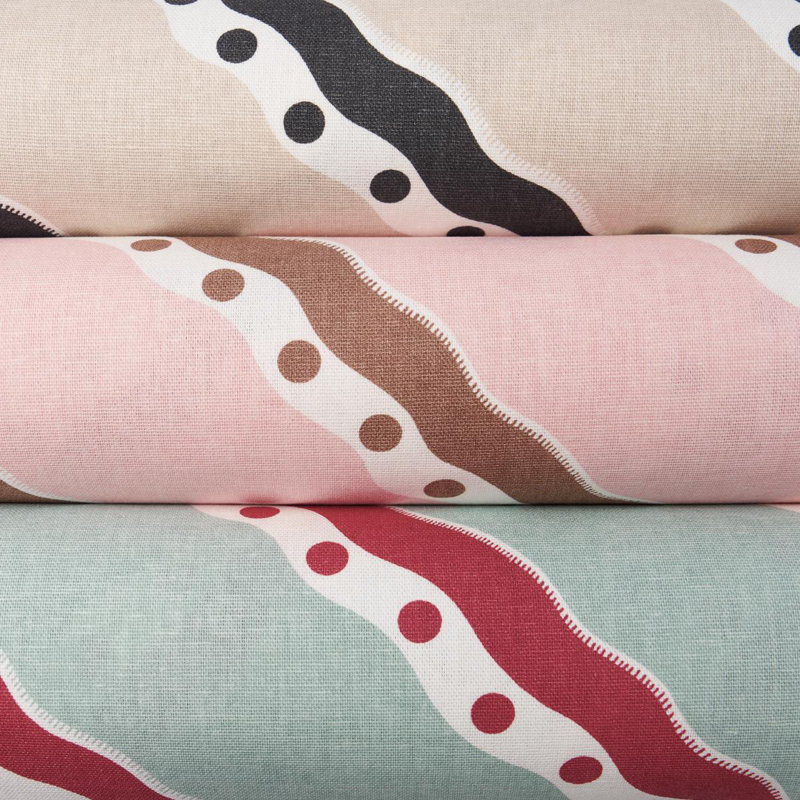 Rousseau Stripe Fabric, Rouge & Sky