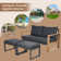 Ensemble de conversation avec repose-pieds pour 2 personnes Arunas