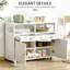 Buffet buffet, armoire à café, armoire de cuisine avec tiroirs de rangement, grand plateau latéral et barre latérale, blanc