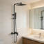Système de douche carré moderne, pomme de douche à pluie avec douchette et robinet de douche