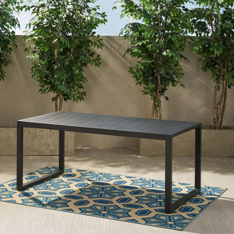 Table de salle à manger d'extérieur moderne en aluminium