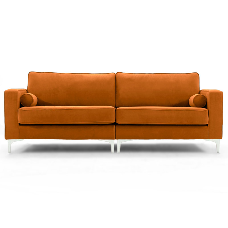 Georgio 4 Seater Velvet Sofa, Burnt Orange