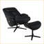 Fauteuil d'appoint pivotant inclinable avec repose-pieds | Noir | Cuir fleur supérieur