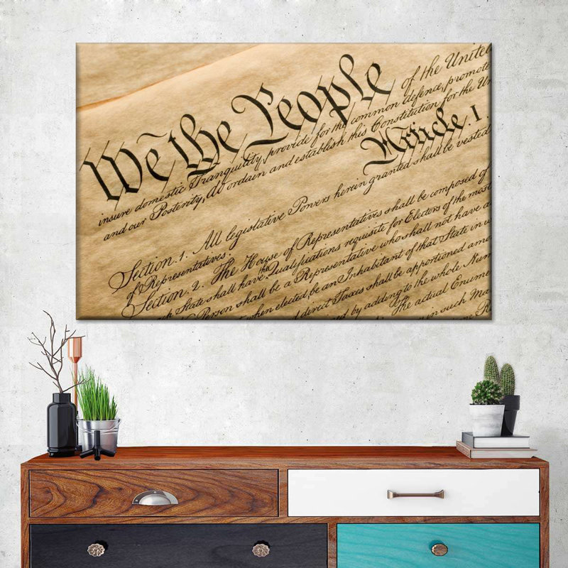 Preamble To The Constitution, reproduction sur toile, H 8 po x l 12 po x P 1 po