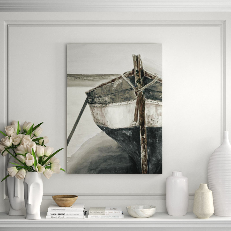 Mediterranean Boats VI Print by Barclay Butera, Image Brush Gel, 63" H x 47" W x 1.5" D