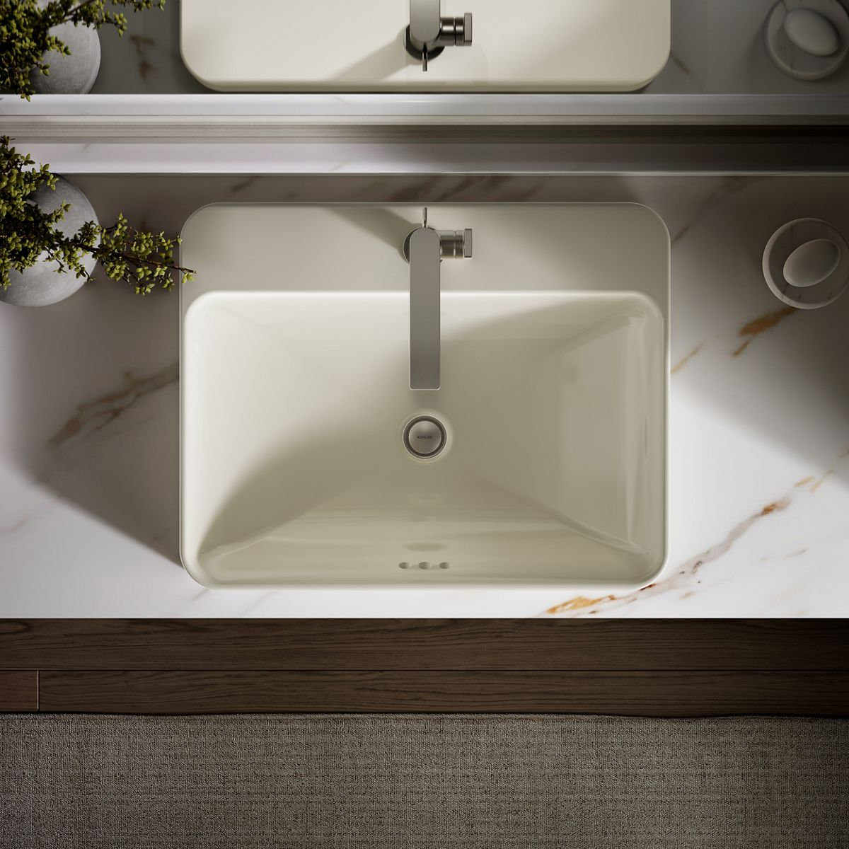 Vox Rectangular Vessel Sink, Biscuit, 1
