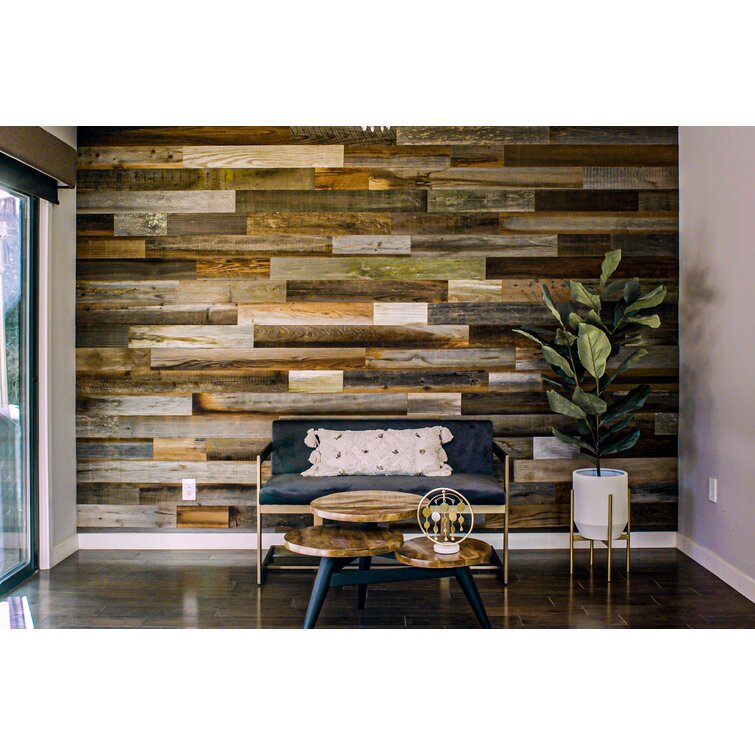 3 x 24 Reclaimed Solid Wood Wall Paneling in Brown Smart Paneling
