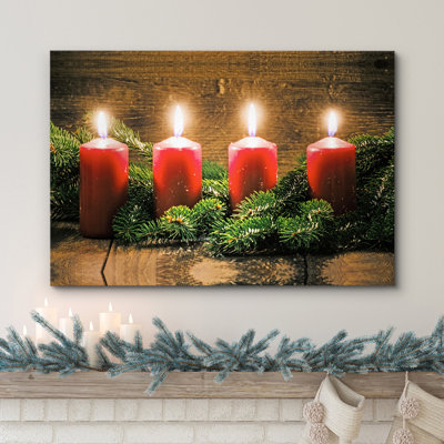 Christmas Holiday Celebration Candles X07 - Photographie sur toile tendue