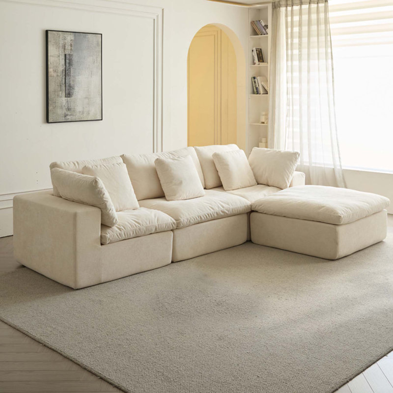 Canapé modulaire Cloud, canapé surdimensionné à assise profonde et repose-pieds confortable pour un salon confortable