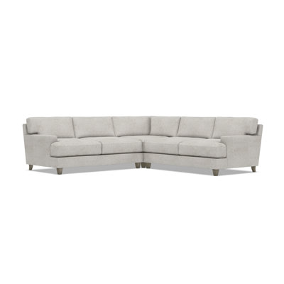 Bernhardt Mila Fabric Sectional In Light Gray Polyester
